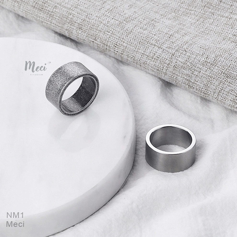 Nhẫn nam nữ thép titan không gỉ trơn phong cách unisex, cá tính | MECI TITANIUM NM1
