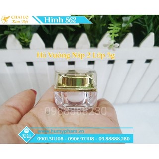 CHAI LỌ CHIẾT MỸ PHẨM - Hủ Vuông Nắp  2 Lớp  5g