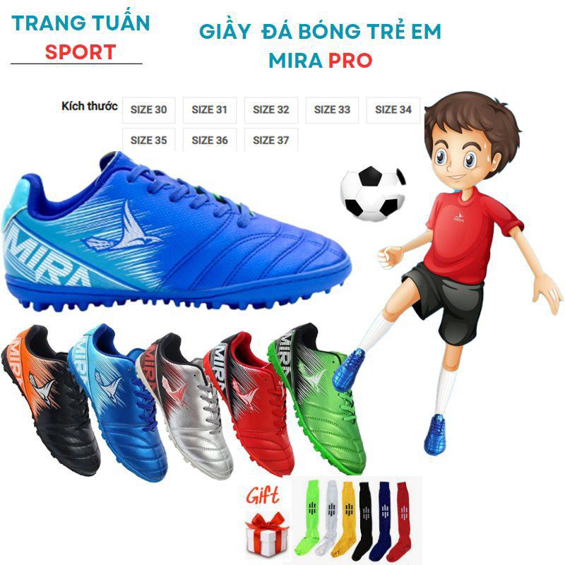 Giầy đá bóng trẻ em Mira pro siêu êm+ tặng tất