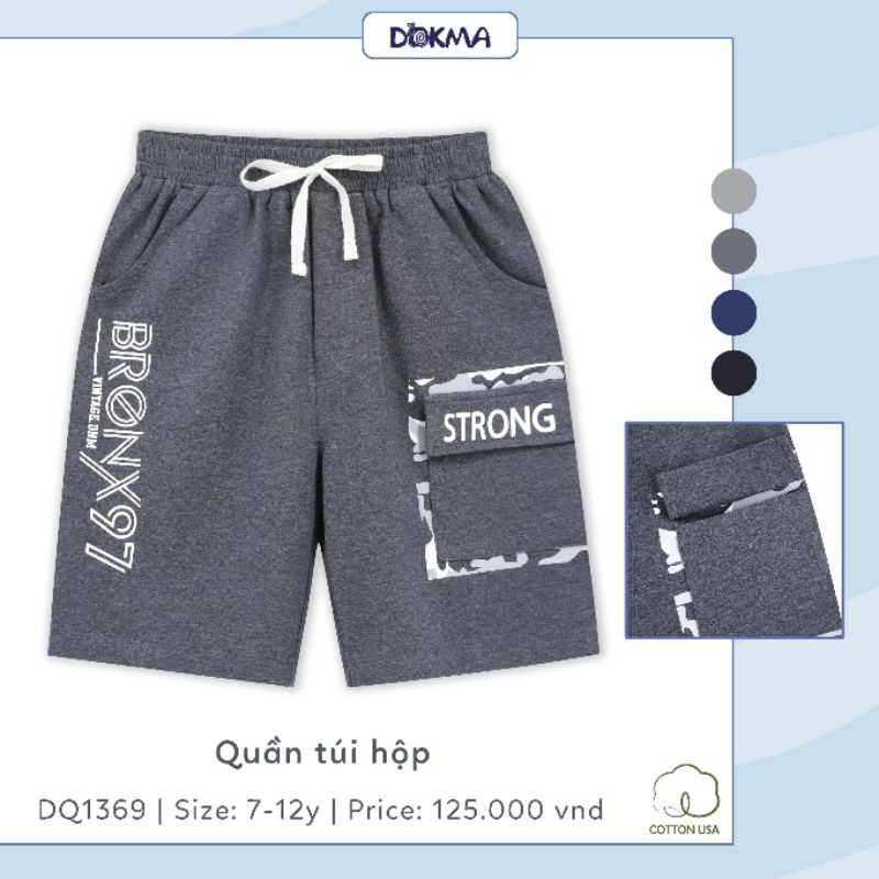 Quần túi hộp bé trai Dokma 7-12Y mã DQ1369