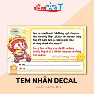 (1000 cái) decal, tem cám ơn Shipper