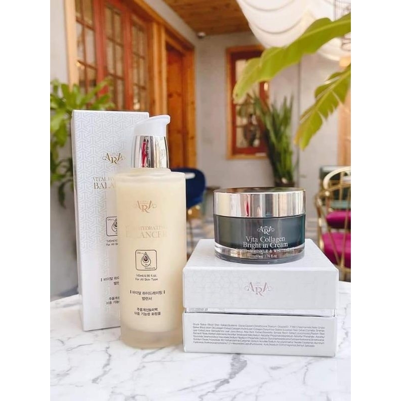 Kem trắng da giảm thâm nám tàn nhang Ara Vita Collagen Bright In Cream 50ml Hàn Quốc