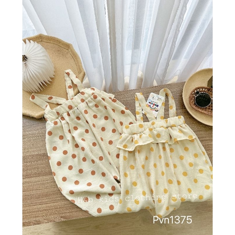 Yếm Jum Đũi Hoạ Tiết Bi Xinh Cho Bé Gái Diện Hè