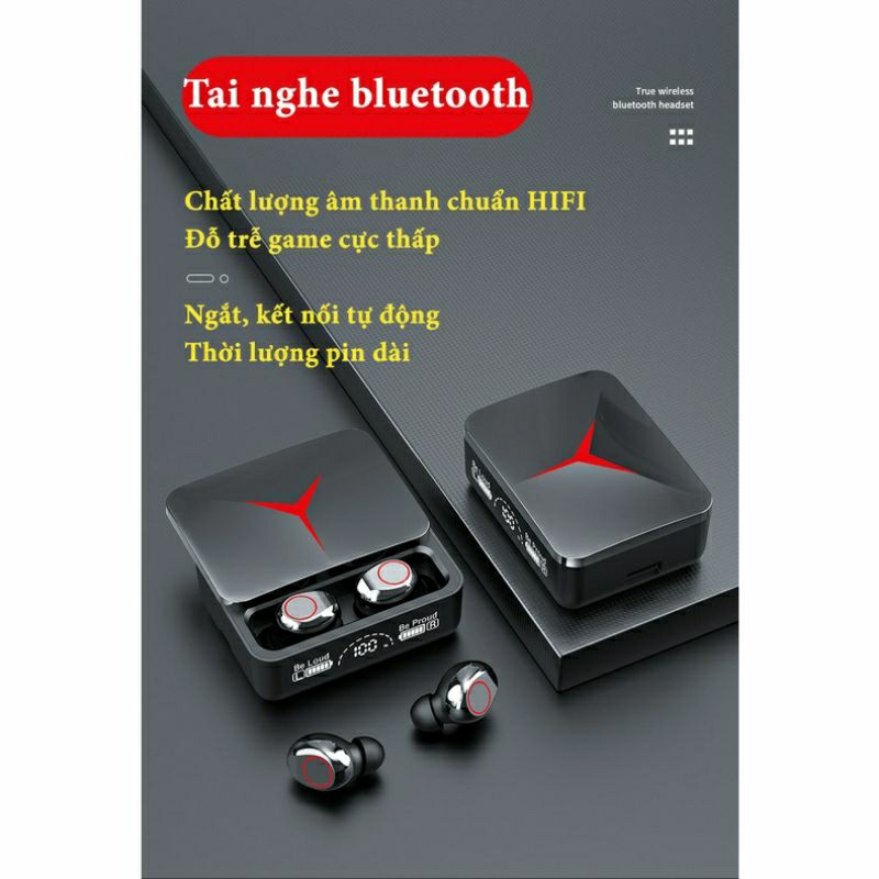 Tai nghe Bluetooth TEKKIN M90 Pro Cao Cấp - Nắp Trượt, Âm Thanh To Rõ, Pin 4h - 6H , Kiêm Sạc Dự Phòng, Độ Trễ Thấp