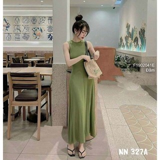 Đầm xòe chữ A sát nách dáng dài cổ tròn!