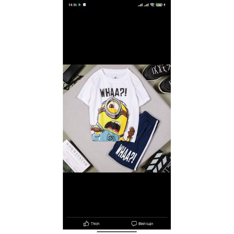 Đồ Bộ bé trai in hình minion .