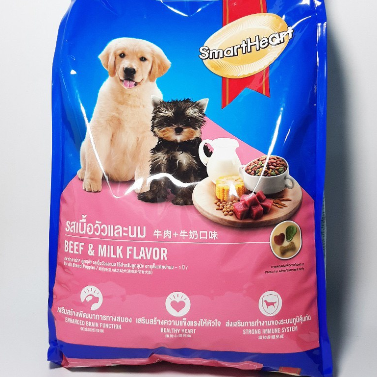 Thức Ăn Cho Chó Con Hạt Smartheart Puppy 3Kg Vị Bò Và Sữa __My PET