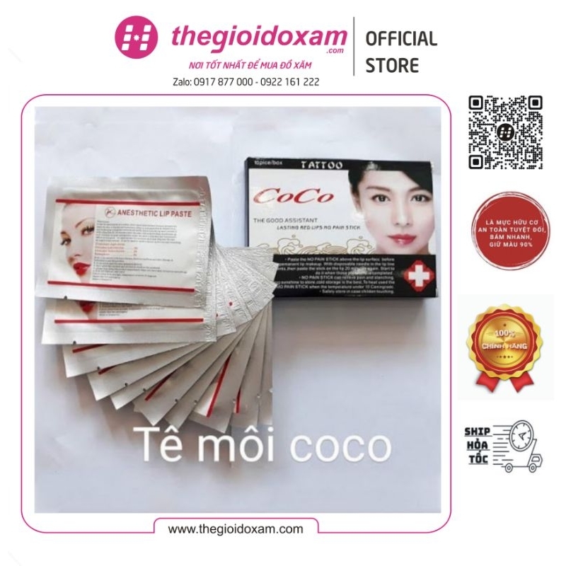 Tê môi Coco Chính hãng loại 1 (hộp 10 miếng)