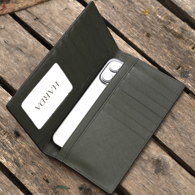 Ví Da Cầm Tay Harda Da cao cấp Saffiano