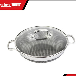 Chảo sâu lòng chống dính 2 mặt Inox 3 lớp đúc liền Kimscook Noon Song đáy từ, bảo hành 24 tháng