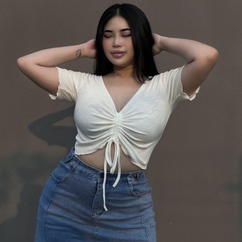 ÁO CROPTOP DÂY RÚT TRẮNG