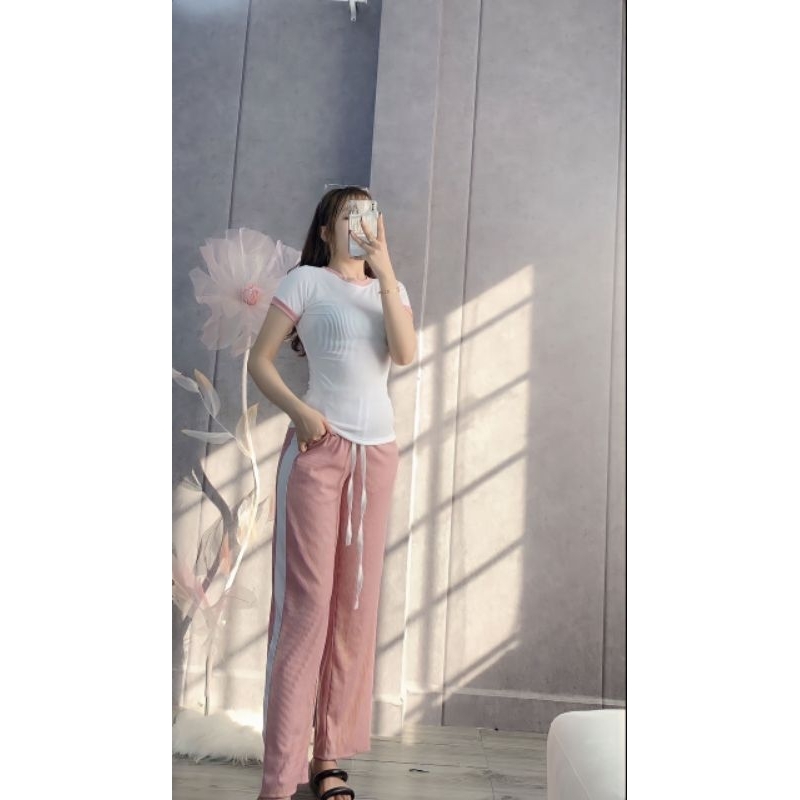 SET BỘ ÁO QUẦN DÀI ỐNG RỘNG THỂ THAO MPB Thiết kế phối viền, sọc trẻ trung năng động,Chất Thun Gân Dày Dặn Co Giãn Tốt.