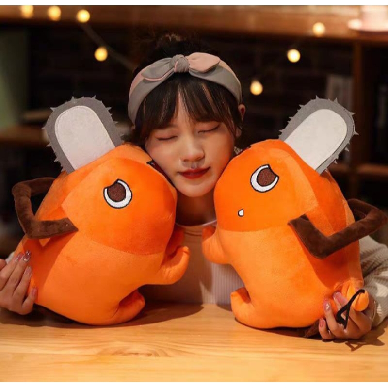 Chó lưỡi cưa pochita, pochita nhồi bông, nhân vật anime chainsaw man plush tay, gấu bông chó cam lưỡi cưa