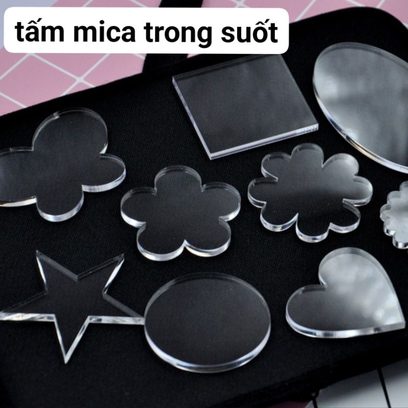Tấm đế tròn mica cho tượng chibi, figure đất sét, standee
