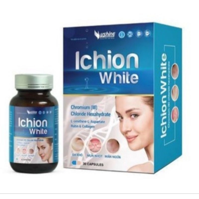 Viên uống Ichion white (hộp 30 viên) - Hỗ trợ ngăn ngừa da khô, mụn nhọt, mẩn ngứa