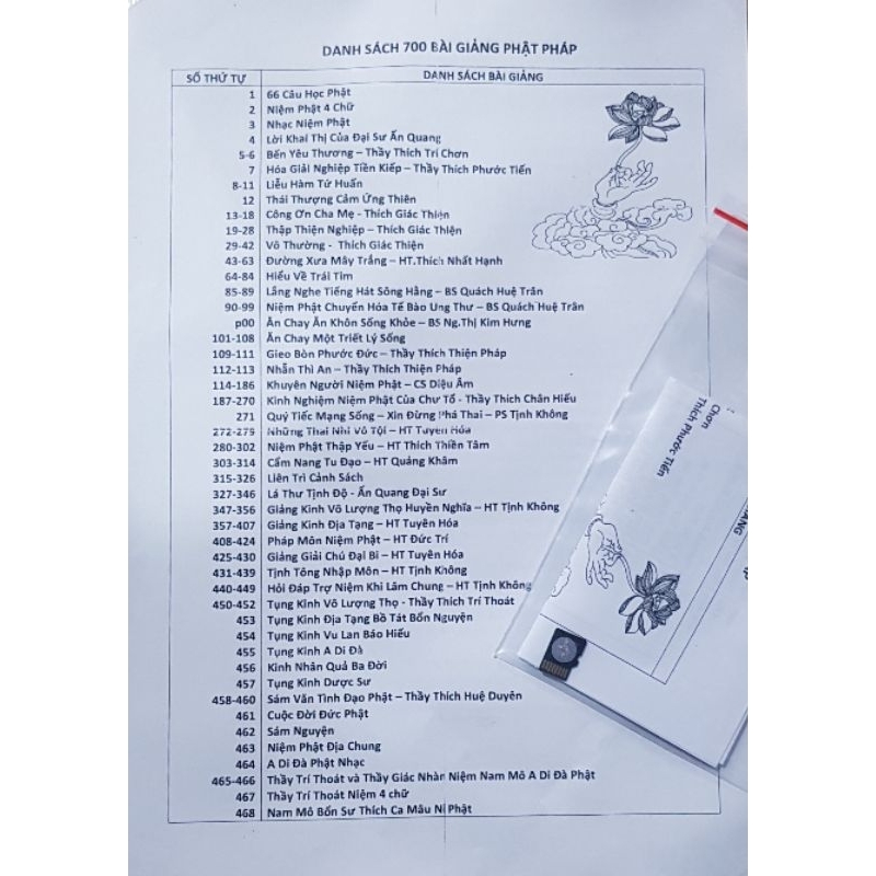 Thẻ nhớ SD 8G có chép sẵn 700 bài giảng