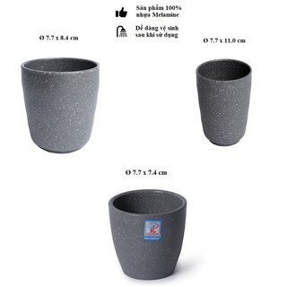 Ly uống nước trà đá nhựa Melamine nhám xám nhiều Size