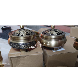 Lư đồng xông trầm lư đỉnh đốt trầm hương bằng đồng nguyên khối giá rẻ nhất