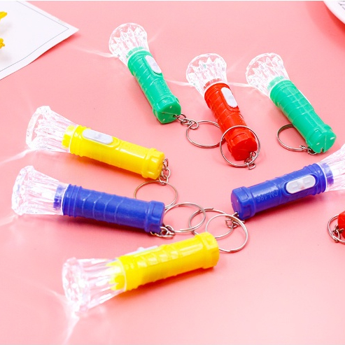 Móc Khóa Đèn Pin Mini Trong Suốt - Móc Khóa Đèn Pin Điện Tử Siêu Độc Đáo