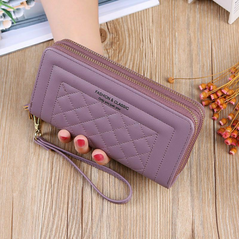 Ví nữ bóp nữ cầm tay 2 khóa kéo phong cách hàn quốc
