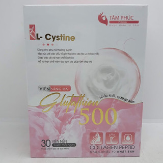 Glutathion 500 collagen viên uống trắng da lọ 30 viên Tâm Phúc
