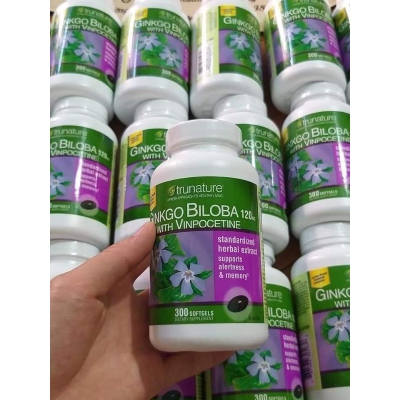 Viên uống bổ não TRUNATURE Ginkgo Biloba 120mg của Mỹ 300 viên và 340 viên