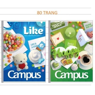 💝Vở kẻ ngang Campus 80 trang, vuông gáy, bìa đẹp.💖