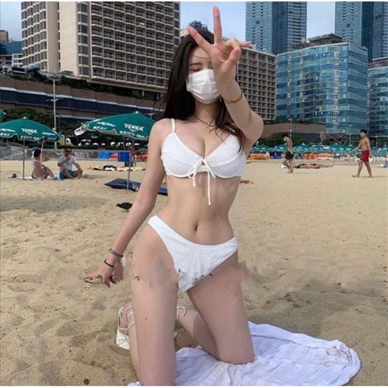 Bikini 2 Mảnh Tam Giác Phối Dây Sexy Tanning