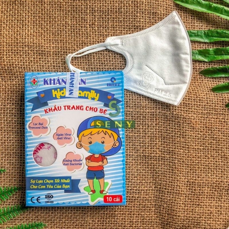 Khẩu trang cho bé 3d mask trẻ em kháng khuẩn em bé hộp 10 cái Khánh An