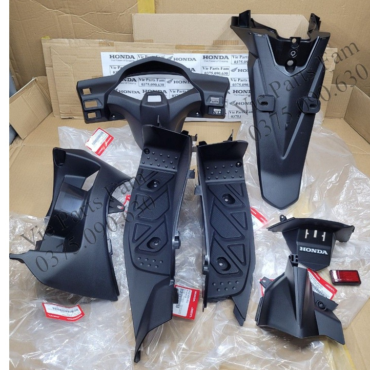 Combo 8 món nhựa nhám AB đời đầu/ Air Blade 2007-2008-2009-2010 , hàng chính hãng Honda