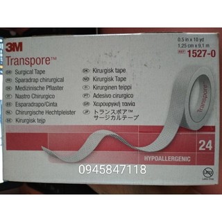 Băng keo y tế trắng 3m transpore 1527-0 kích thước 1.25cm x 9.1m