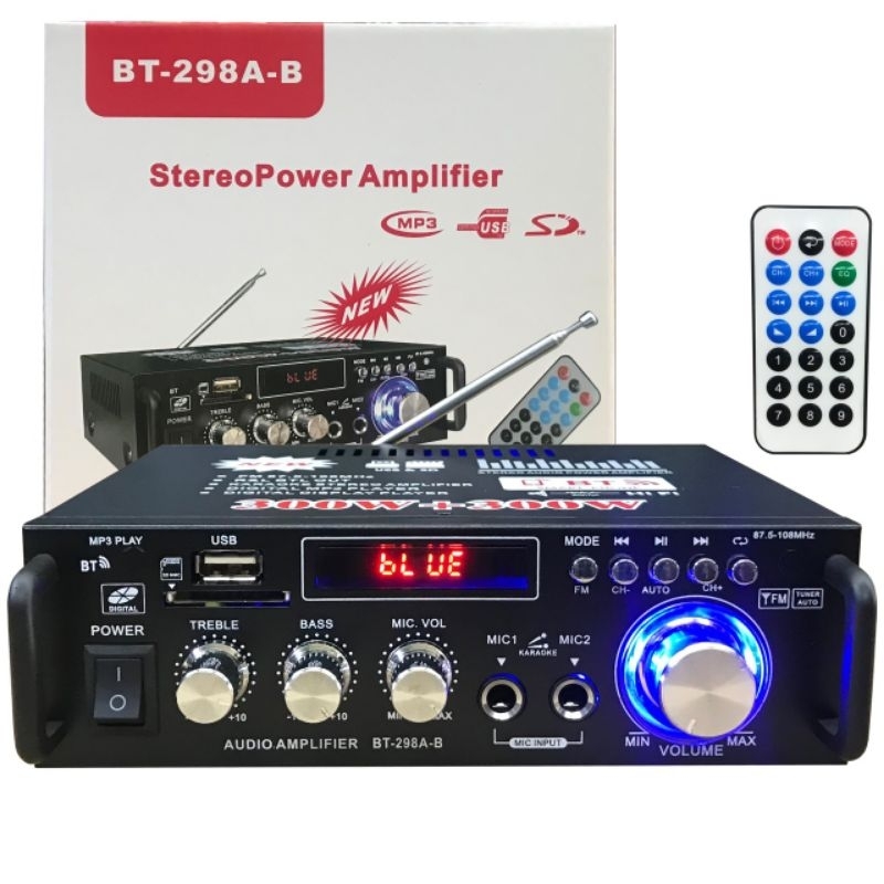 Amply Bluetooth Mini BT 298A.Hàng Chính Hãng.Công Suất Lớn.Đa chức Năng.
