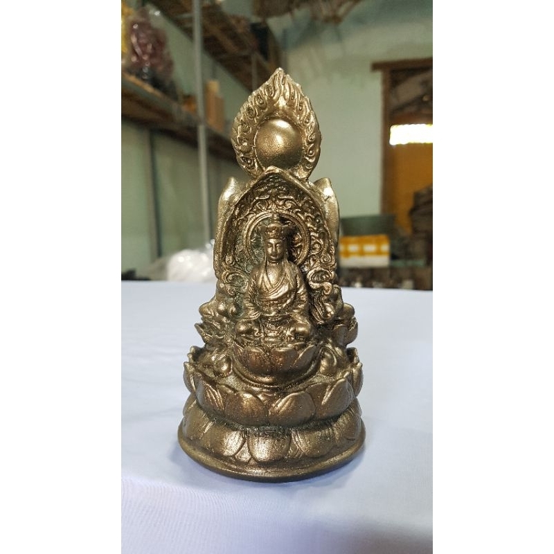 Tượng Phật 3 mặt, Tam tôn ngồi trên tòa sen,  thờ cúng, phong thủy  hoặc để xe ô tô,  cao 16cm