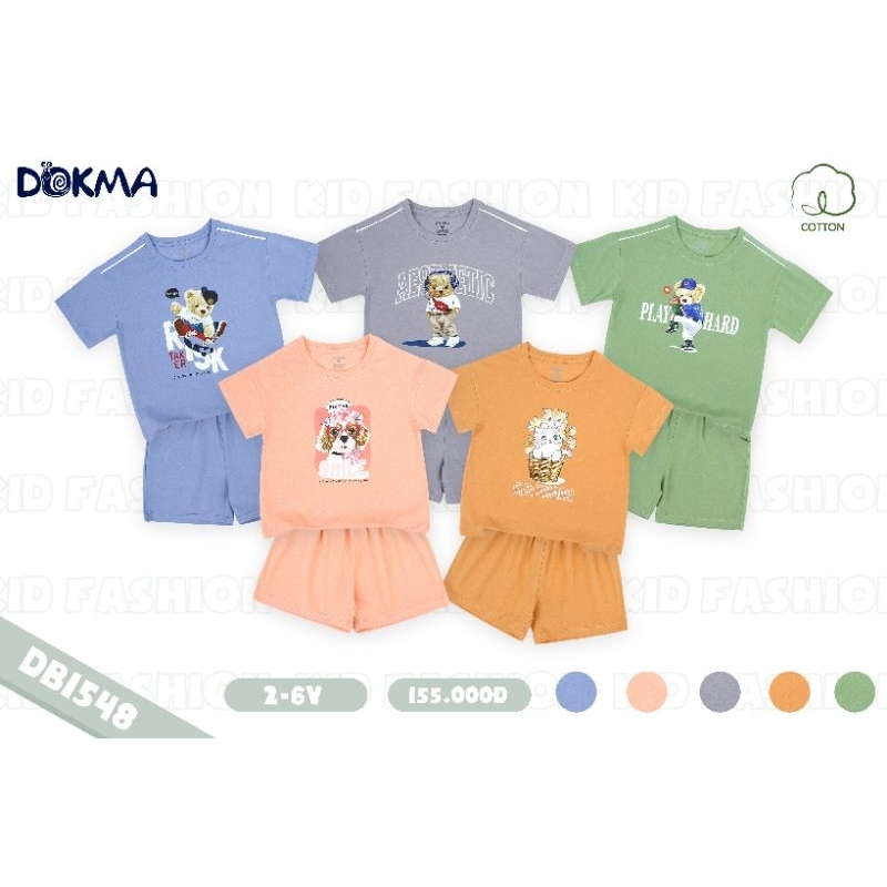(2-6 tuổi) Bộ cổ tròn cộc tay kids Dokma DB1548