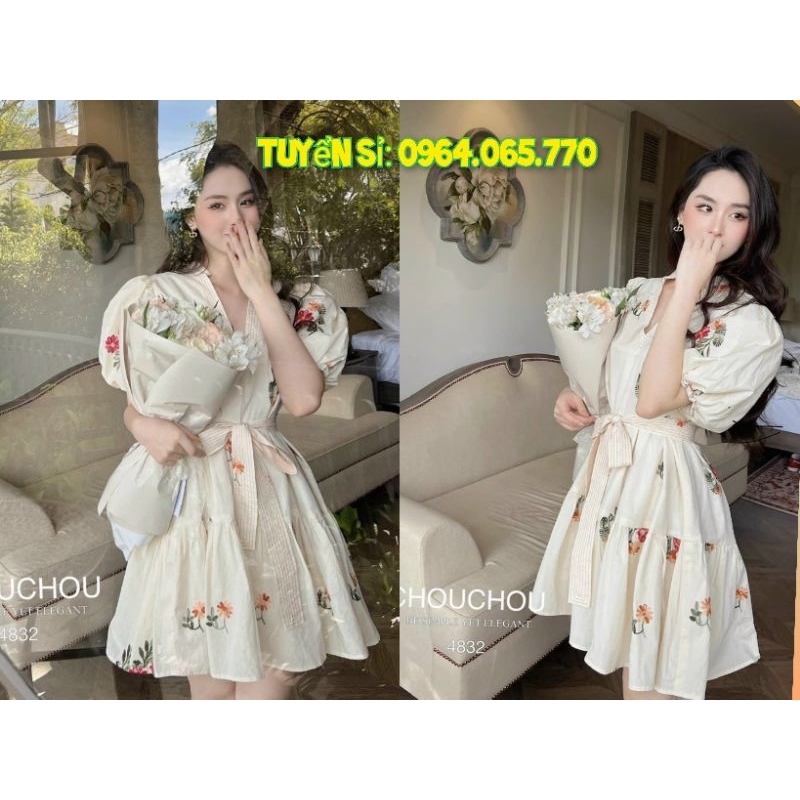 Đầm hoa thêu babydoll