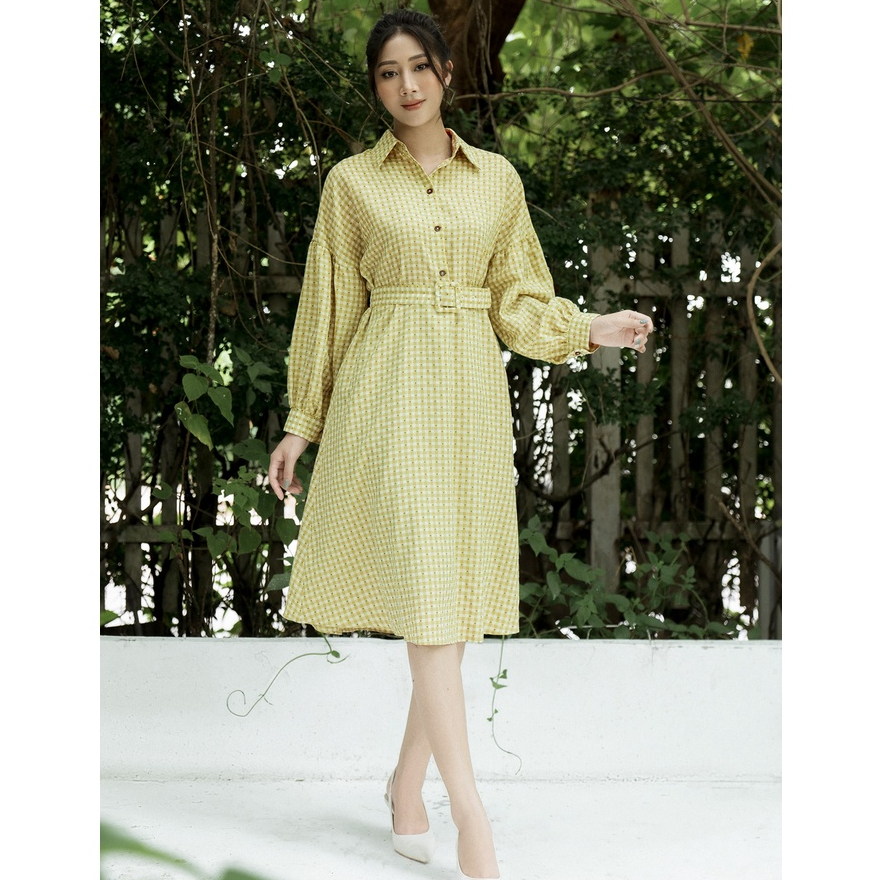 Đầm nữ dáng xòe HeraDG thiết kế cổ đức nhẹ nhàng kết hợp thắt đai eo tôn dáng SDPBB2098