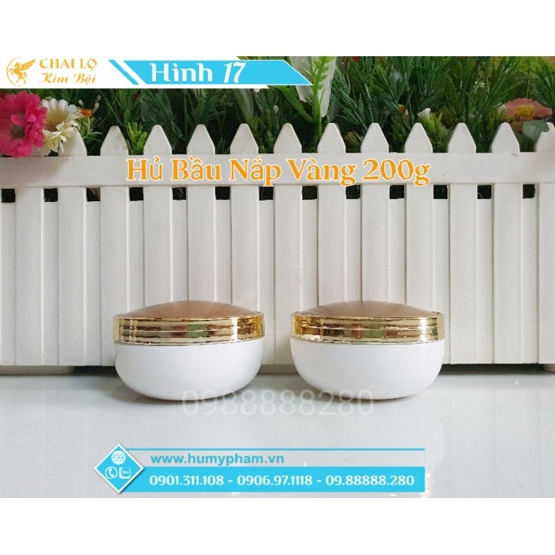 HỦ ĐỰNG KEM BODY BẦU NẮP VÀNG 200g