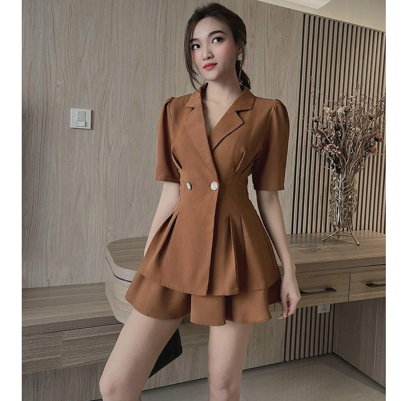 Set Bộ Đồ Nữ,Set Váy Áo Cổ Vest Kèm Chân Váy Xoè Tôn Dáng Tiểu Thư Dự Tiệc Dạo phố Sang Chảnh Thời Trang Hot tren 2023