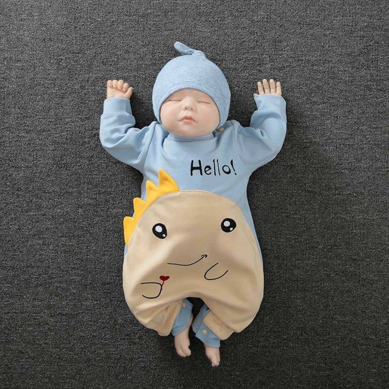 Body dài tay mũ rời cho bé từ 4 đến 12kg chất cotton mềm mịn co dãn thấm hút mồ hôi rất tốt