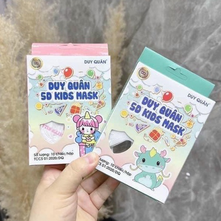 [GIÁ SỐC] Set 10 khẩu trang 5D chính hãng dành cho trẻ em