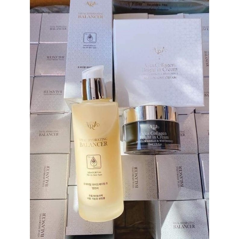Kem trắng da giảm thâm nám tàn nhang Ara Vita Collagen Bright In Cream 50ml Hàn Quốc