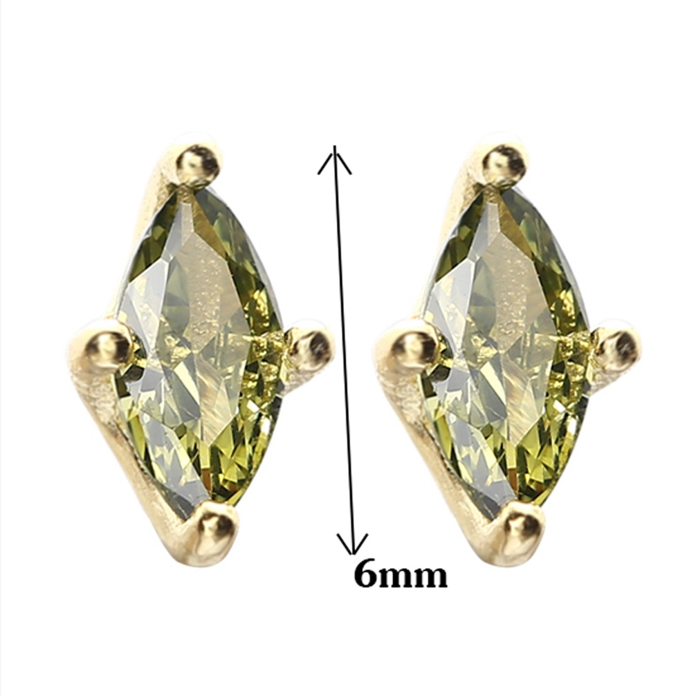 Khuyên tai nam nữ bạc 925 đính đá màu xanh phong cách unisex Uri (1 chiếc) | GEMY SILVER K187