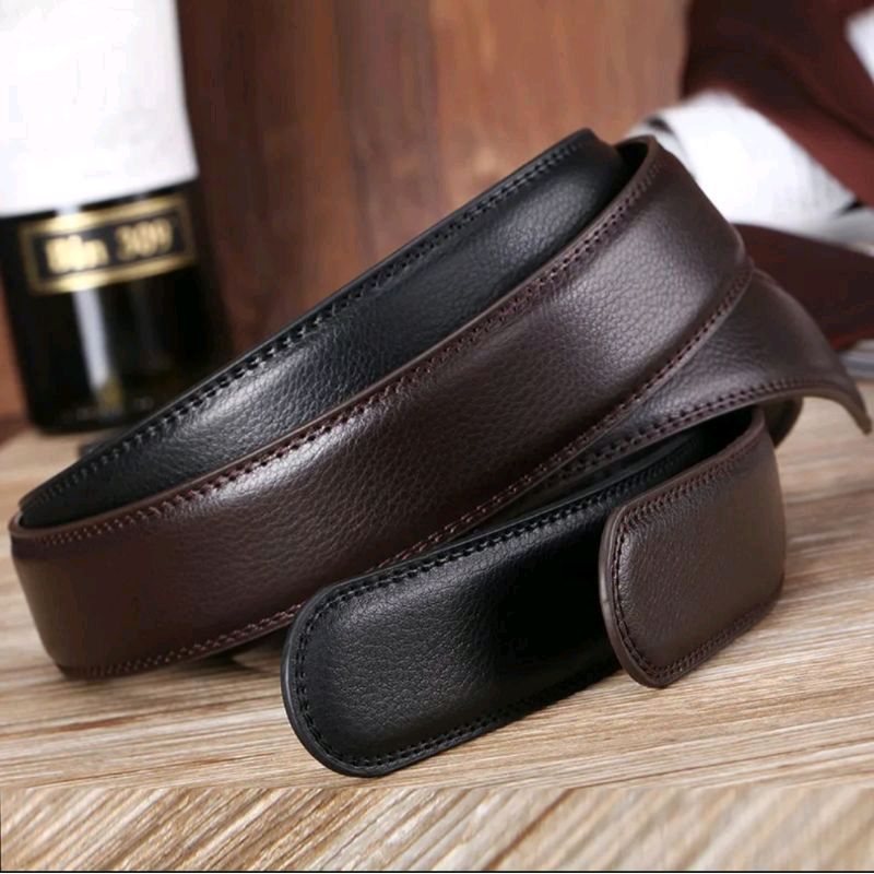 Thắt lưng, dây nịt,Dây da bò thay thế thắt lưng nam da thật sang trọng răng nhựa cao cấp dùng cho khóa tự động bản 3.5cm