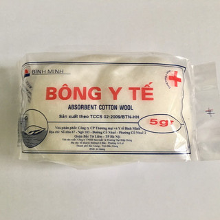 Bông y tế - bông thấm nước bình minh - gói 5g