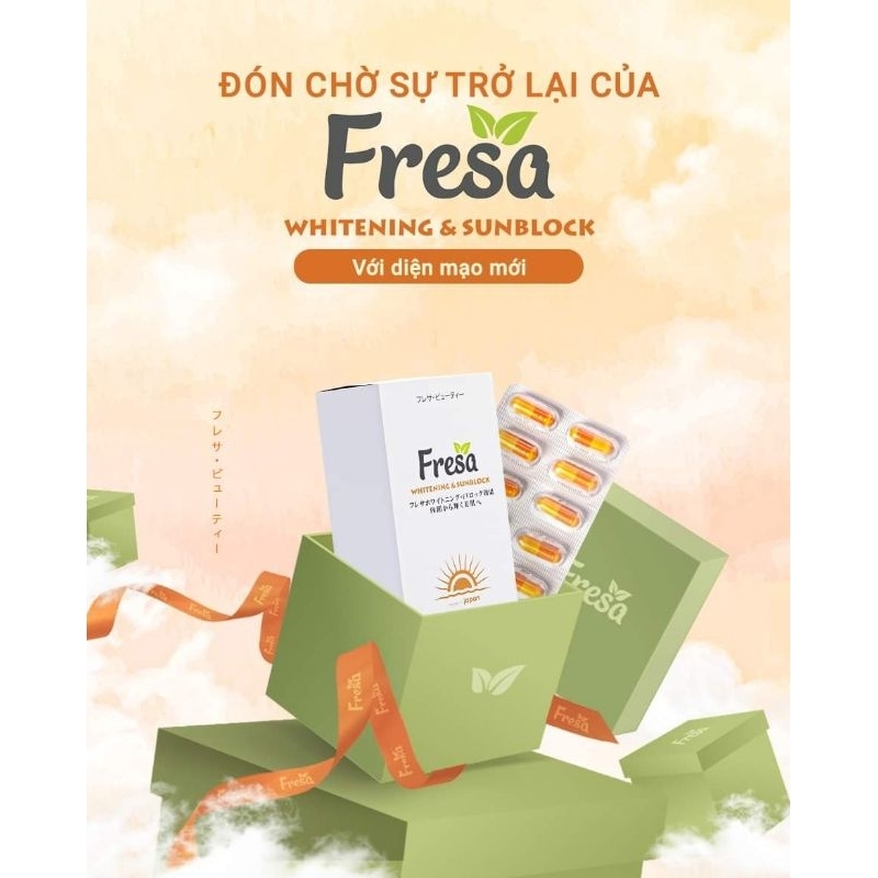 Viên uống trắng da và chống nắng nội sinh FRESA WHITENING & SUNBLOCK - Chính hãng
