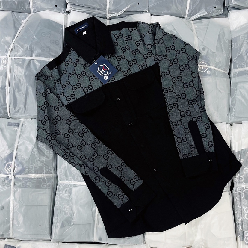 Áo sơ mi nam tay dài chất đũi mềm mịn phối họa tiết 3 màu phong cách mẫu mới HOT TREND cao cấp-AHFASHION