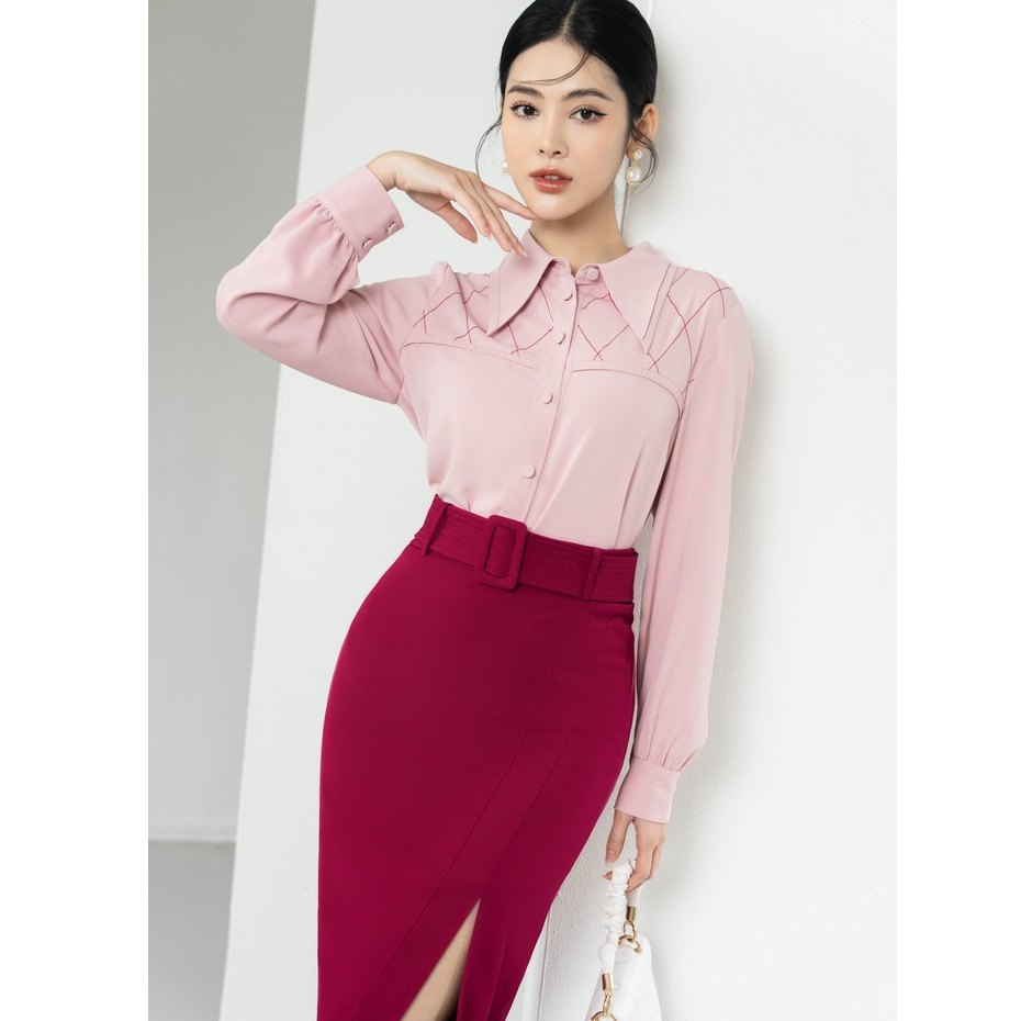 Áo Sơ Mi Công Sở Zic Zắc Trước Ngực Thời Trang Thanh Lịch By LEMIA Design - LA2369