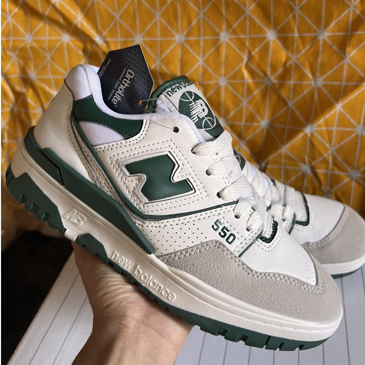 Giày NB 550, New Balance 550 'White Green, White Black' , NB 550 Basic Xanh Đen Trắng full box bill hót 2023 | BigBuy360 - bigbuy360.vn