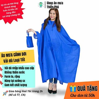 Áo mưa Cánh dơi xẻ tà Vải dù hàng cao cấp siêu dày Chống thấm nước, CÓ KÍNH CHE MẶT CHẮN NƯỚC MƯA, loại 1 đầu, 2 đầu