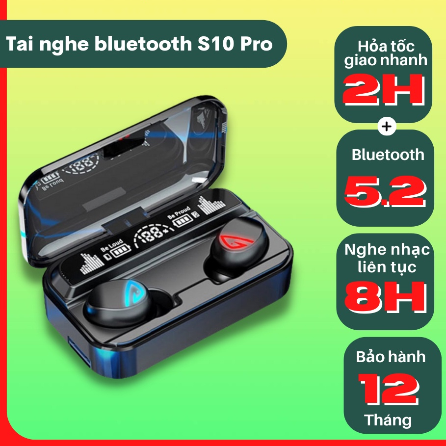 Tai Nghe Bluetooth Không Dây Gaming m10 Pro Cao Cấp, Pin 8h Cảm Ứng, Hỗ Trợ Đàm Thoại, Nghe Nhạc, Kiêm Sạc Dự Phòng